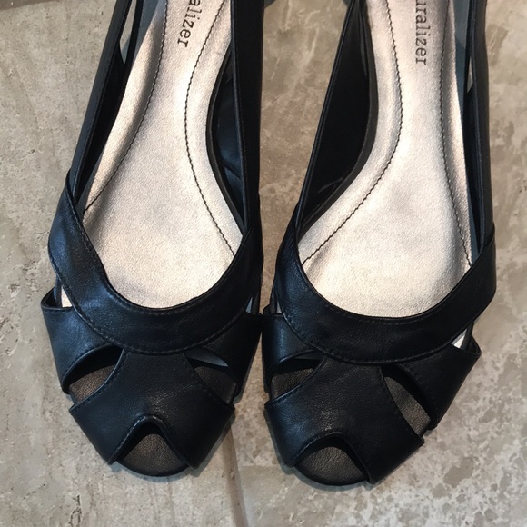 Naturlizer Peep Toe Cut Out Summer Flats, Black - Picture 3 of 13